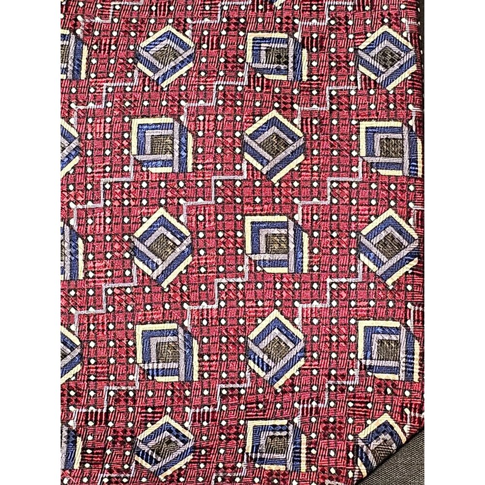 Vintage Louis Feraud Geometric Pattern Silk Tie - Picture 4 of 10
